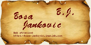 Bosa Janković vizit kartica